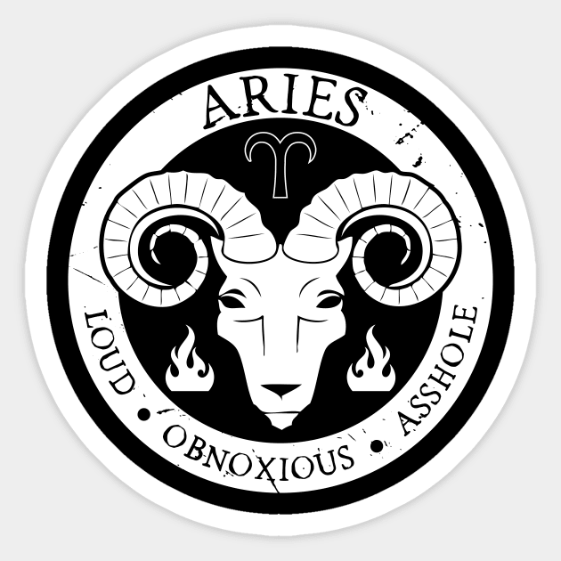 Savage Aries Zodiac Antisocial Astrology Sticker by atomguy